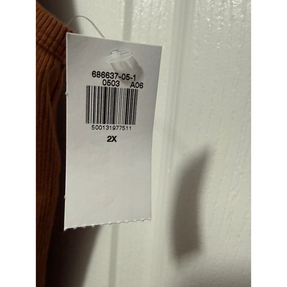New Old Navy Womens 2X Ribbed Ruffle trim Knit Tank Top Plus Size Chestnut brown - Picture 5 of 15